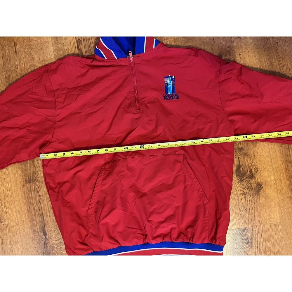 UCA London Parade Varsity Jacket All American 1/4 Zip Pullover Red L - Picture 4 of 5